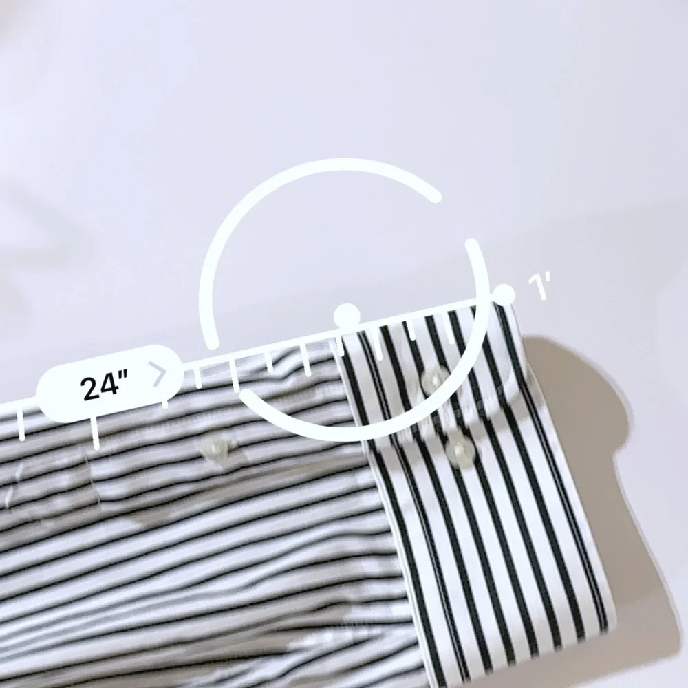 Lauren Ralph Lauren Two Tone White/Black Stripe Cotton Button Down Shirt Size 2X - Picture 10 of 12